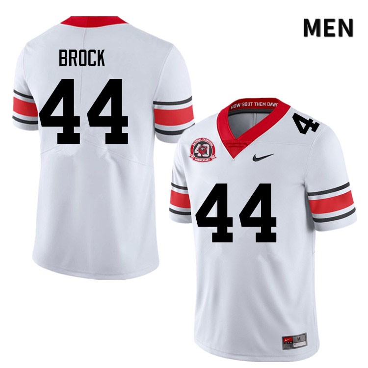 Georgia Bulldogs Men's Cade Brock #44 White 1980 National Champions 40th Anniversary Stitched College UGA Football Jersey 23UK015KC